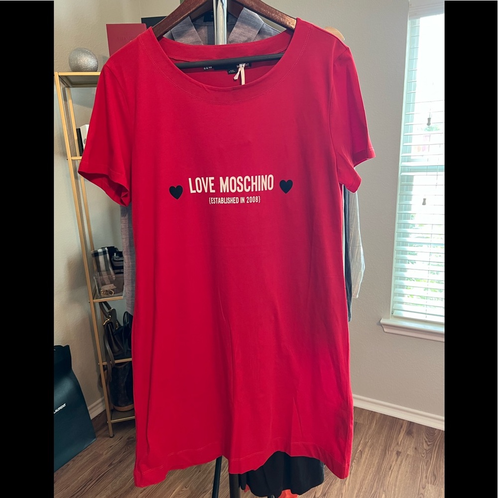 Red Love Moschino t-shirt dress